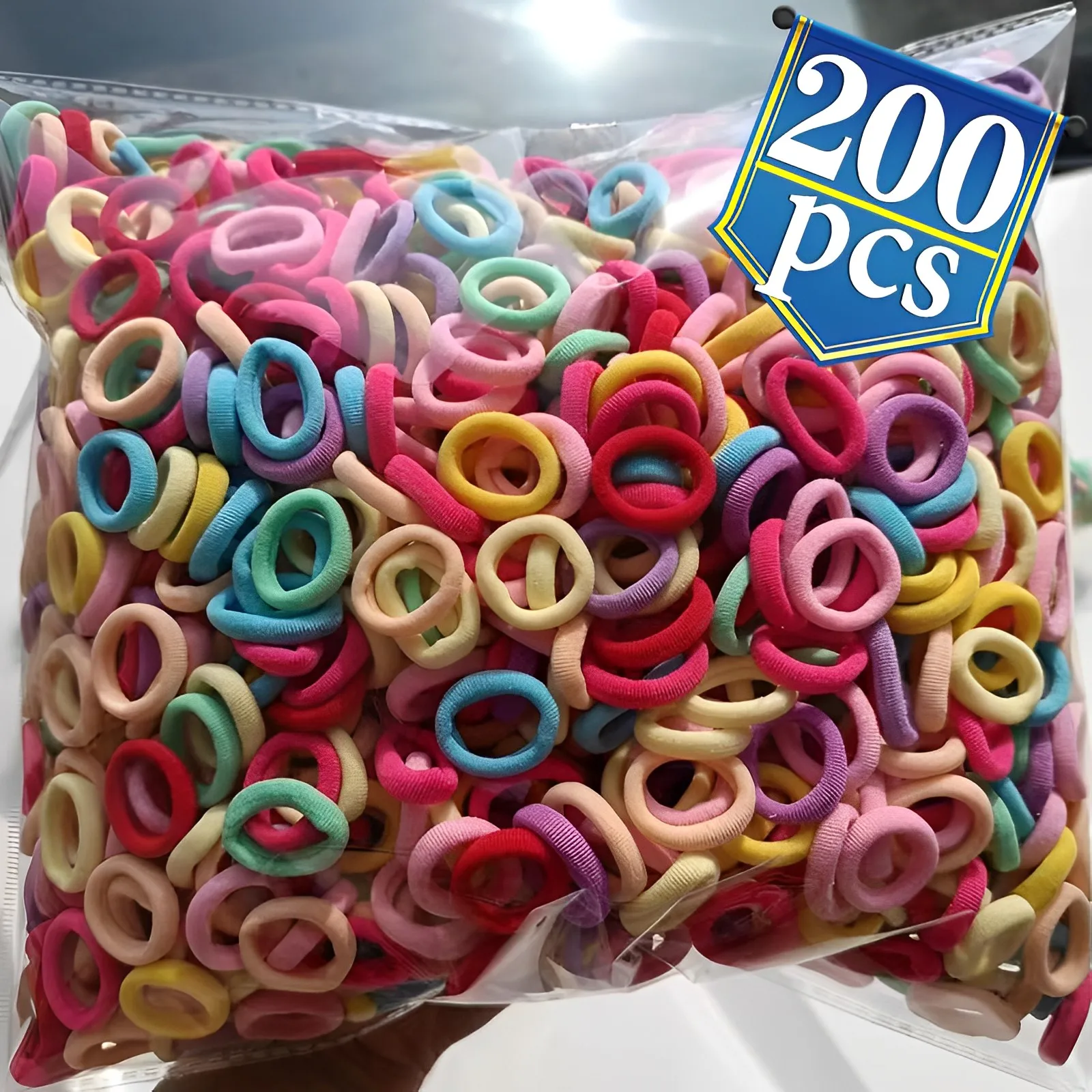 Top Trends: 100 / 200Pcs Kids Hair Bands For Children Colorful Nylon Scrunchie Hair TiesRubber Band Elastic Hair Band Girl Hair Accessories Shoppable Styles