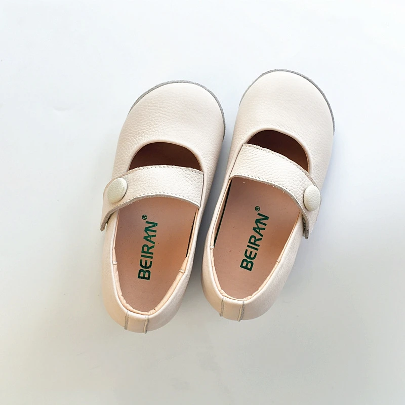 Top Trends: High Quality Genuine Leather Baby Girls Leather Shoes Autumn Soft Sole Breathable Cowhide Princess Children's Flat Shoes Shoppable Styles - Image 3