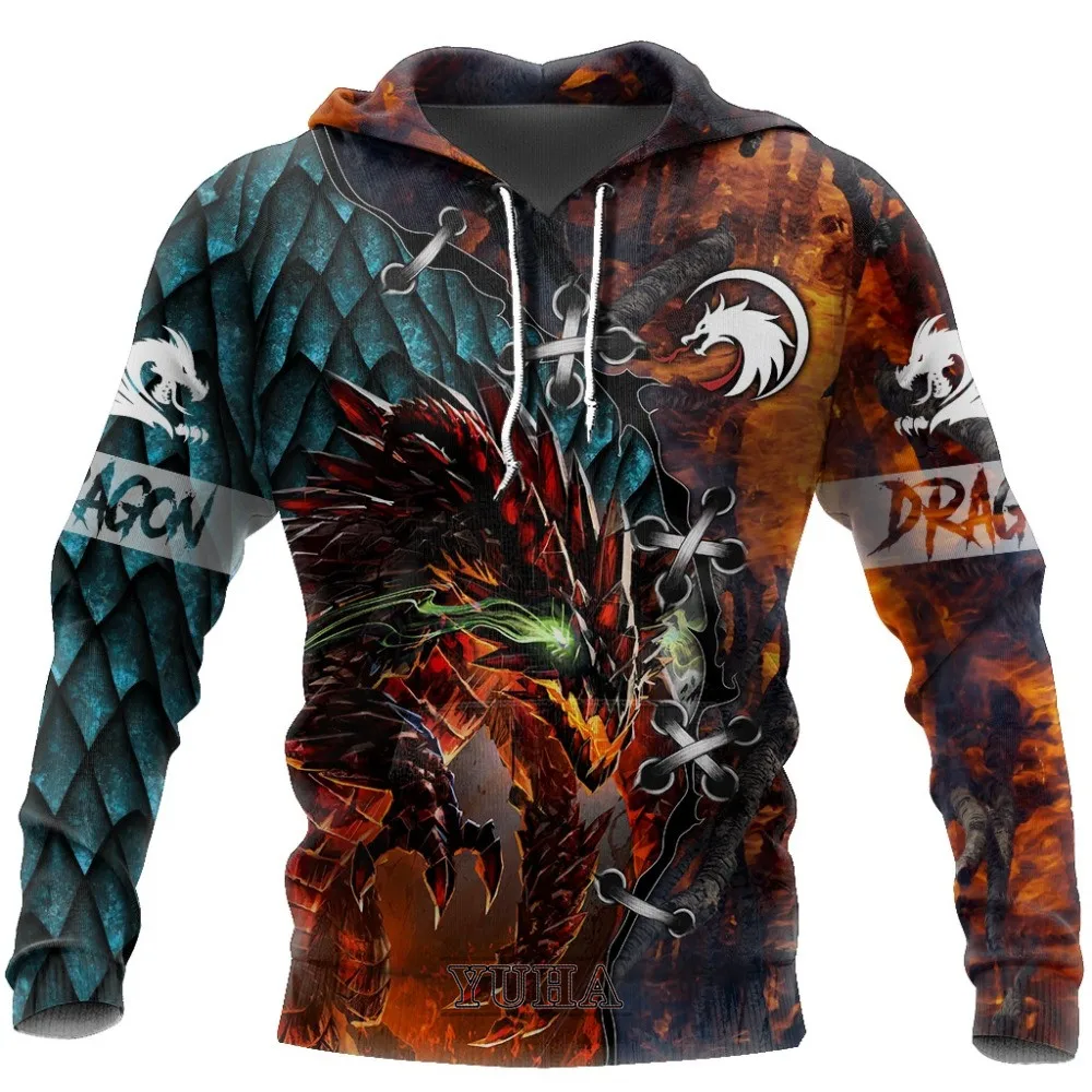 Top Trends: Tattoo And Dungeon Dragon 3D Printed Unisex Deluxe Hoodie Men Sweatshirt Streetwear Pullover Casual Jacket Tracksuit Shoppable Styles