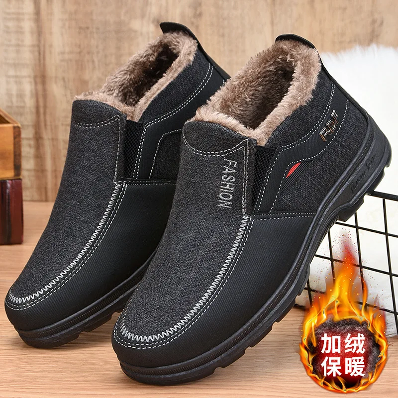 Top Trends: Winter Cotton Boots For Men Warm Fur Soft Male Platform Snow Boots Man Ankle Boot Winter Men&#039;s Sneakers Plus Casual Shoes Black Shoppable Styles