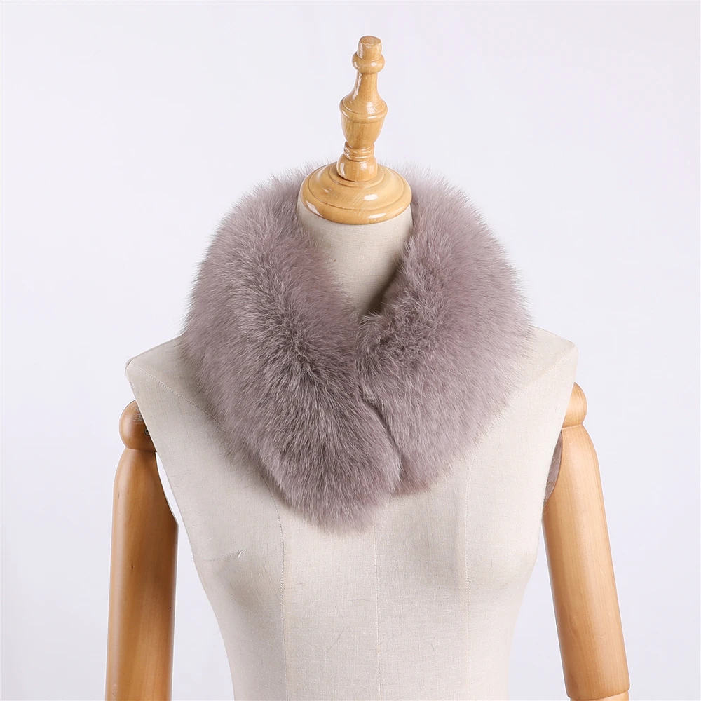 Top Trends: Women's Winter Warm Real Fox Fur Scarf Scarves Rex Rabbit Lining Neck Warmer Snood Ring Cowl Scarf Lovely Neckcheif Mufflers Shoppable Styles - Image 3