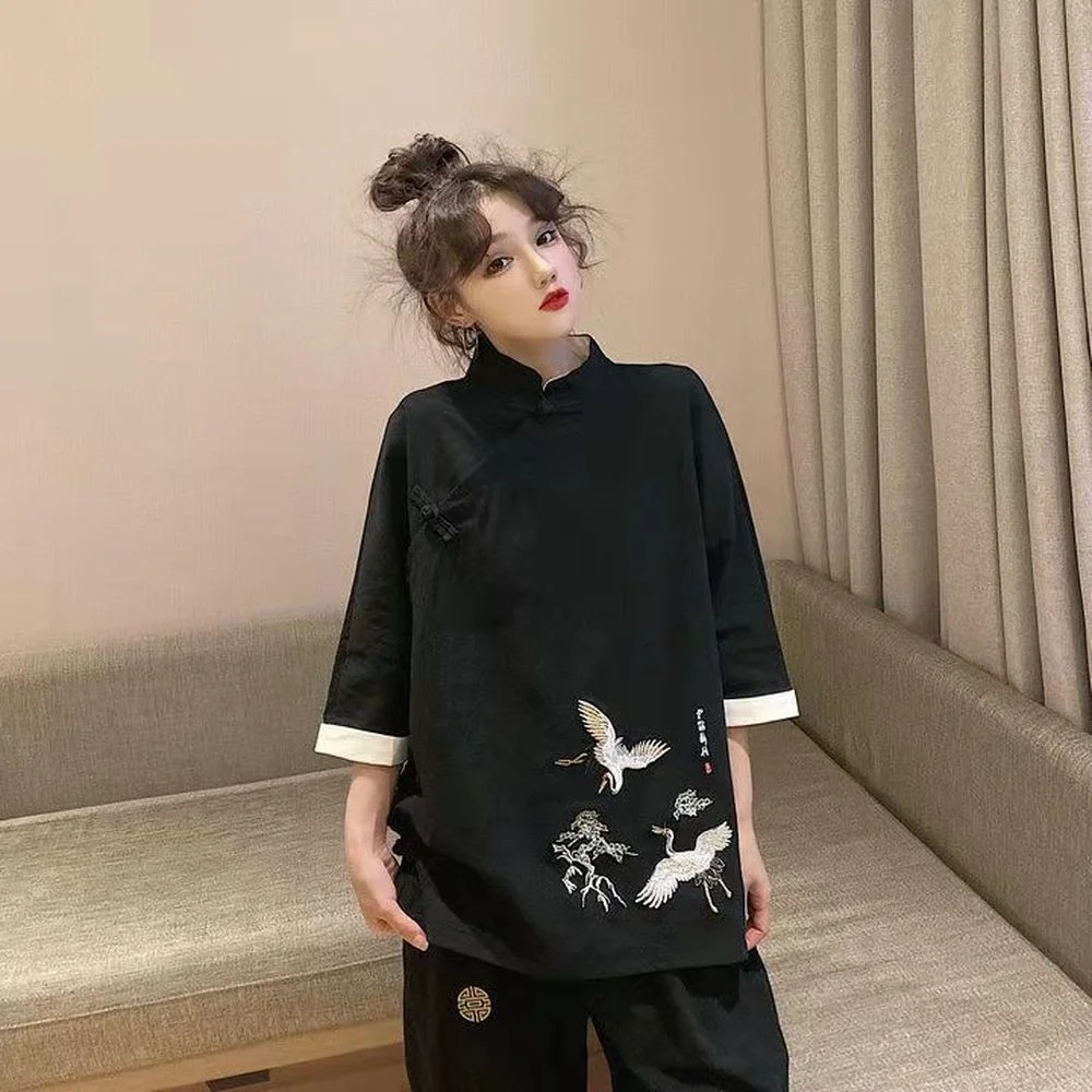 Top Trends: Traditional Chinese Clothing Women Shirt 2023 Tang Suit Tai Chi Uniform Hanfu Kimono Cardigan Cheongsam Top Kung Fu Clothes Shoppable Styles