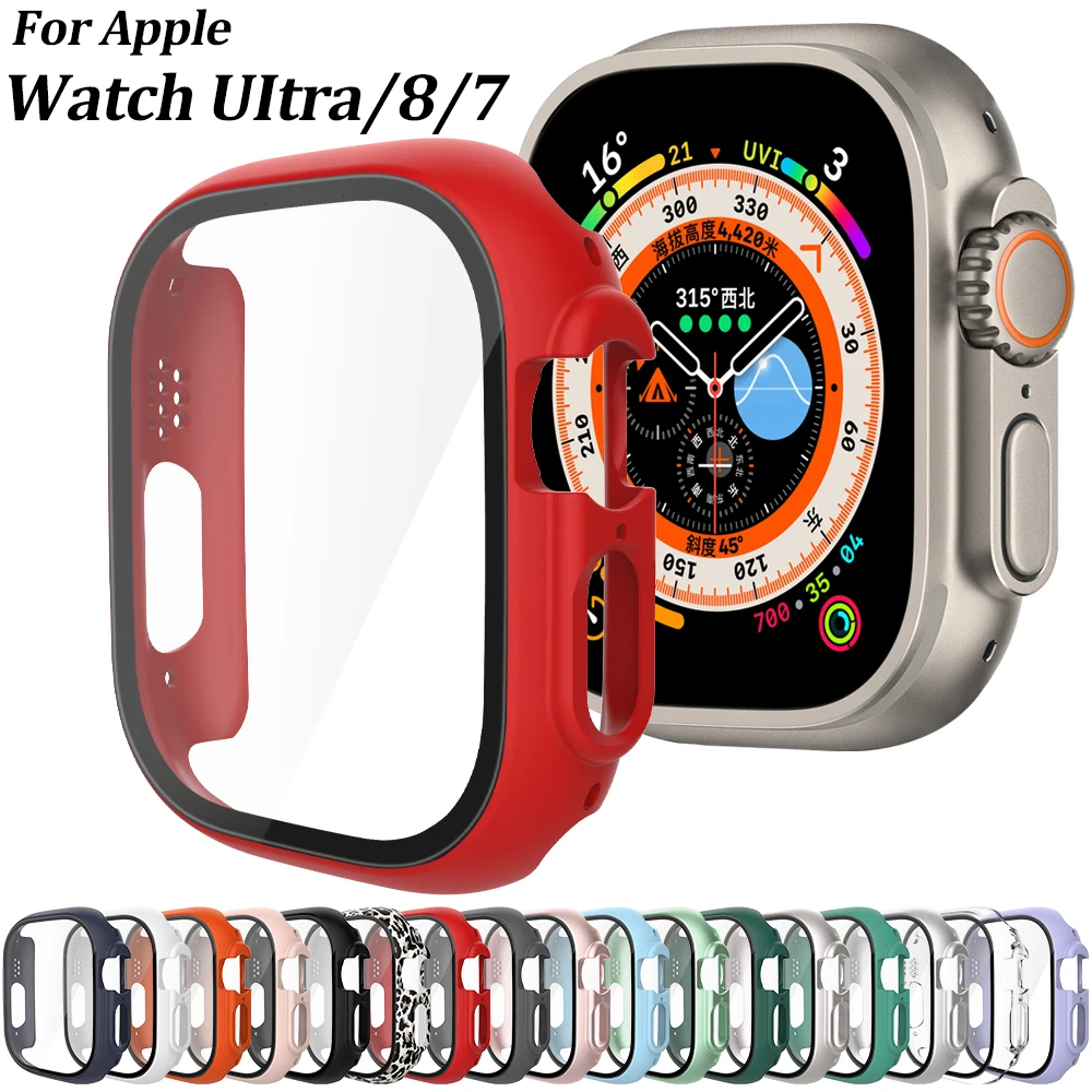 Top Trends: Glass+ Case For Apple Watch Series 8Ultra 49mm Protection Cover Smartwatch Tempered Screen Protector PC Bumper Iwatch 8 41mm 45mm Shoppable Styles