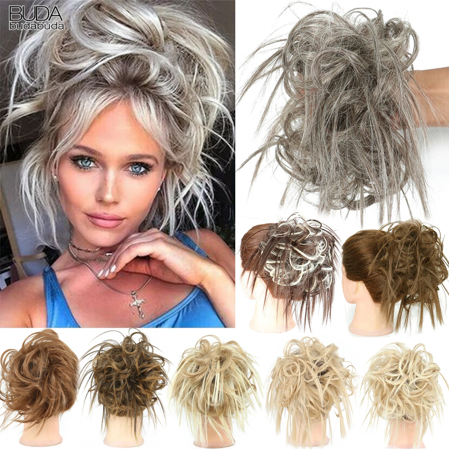 Top Trends: Synthetic Hair Bun Extensions Messy Curly Elastic Hair Scrunchies Hairpieces Synthetic Chignon Donut Updo Hair Pieces For Women Shoppable Styles