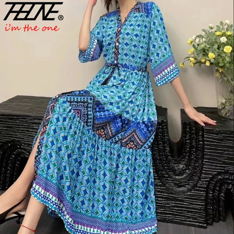 Top Trends: Maxi Indian Dress Women Casual Plus Size Summer Cotton Linen Korean Beach Floral Vintage V-neck Long Boho Bohemian Vestidos Robe Shoppable Styles