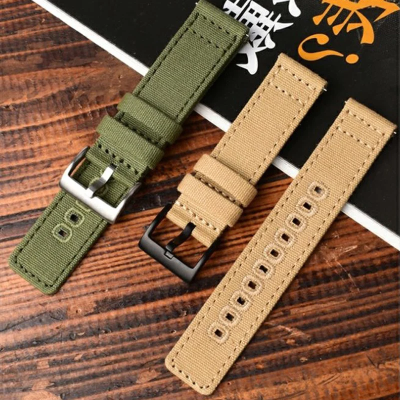 Top Trends: Quick Release Canvas Watch Straps Nylon Watch Band 18mm 20mm 22mm Brushed Buckle Watchbands Suitable For Smartwatch Aaccessories Shoppable Styles