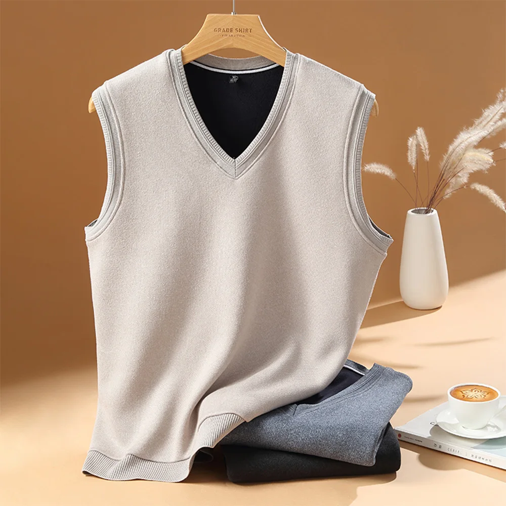 Top Trends: Sleeveless Casual Vest Men&#039;s Sleeveless Knitted Sweater Pullover Sweater Winter Knitted Warm Sweater Shoppable Styles