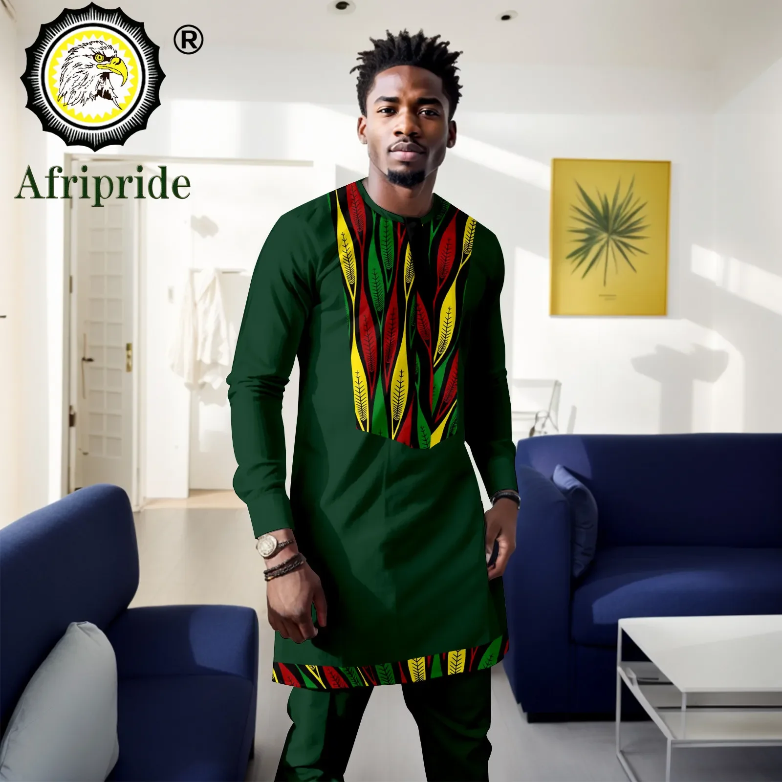 Top Trends: African Clothing For Men Single Breasted Long Shirts And Pants 2 Piece Set Plus Size Casual Outfits Print Outwear A2316103 Shoppable Styles