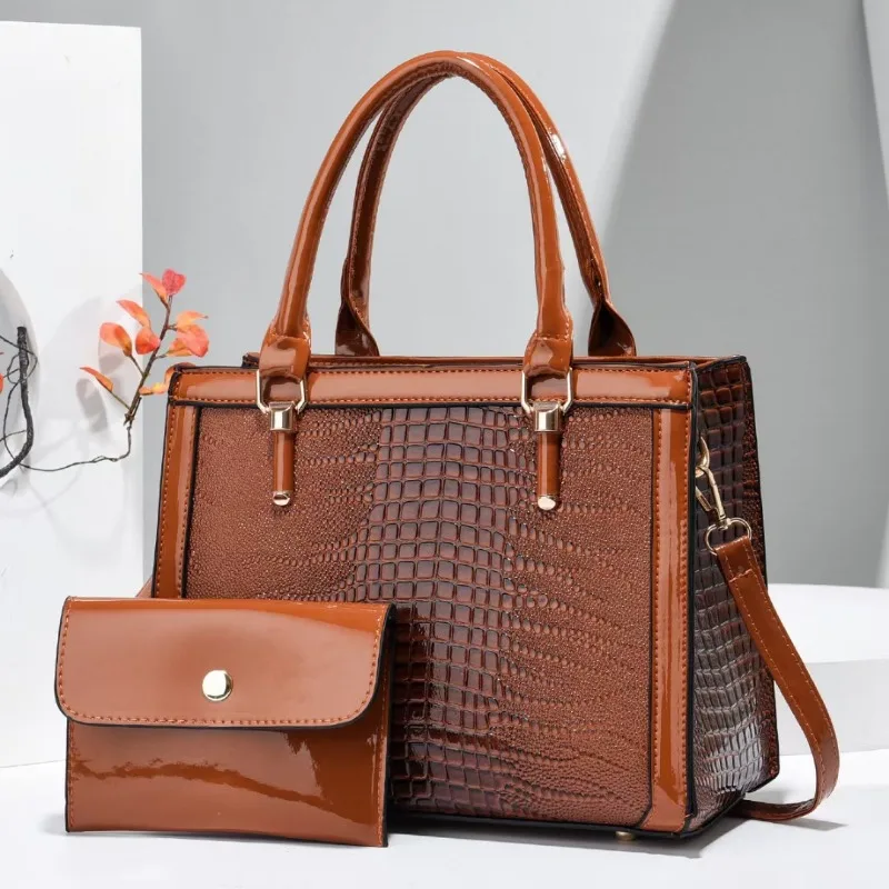 Top Trends: High Quality Crocodile Pattern Leather Single Shoulder Bag Business Casual Tote Handbag New Retro Female Crossbody Composite Bag Shoppable Styles