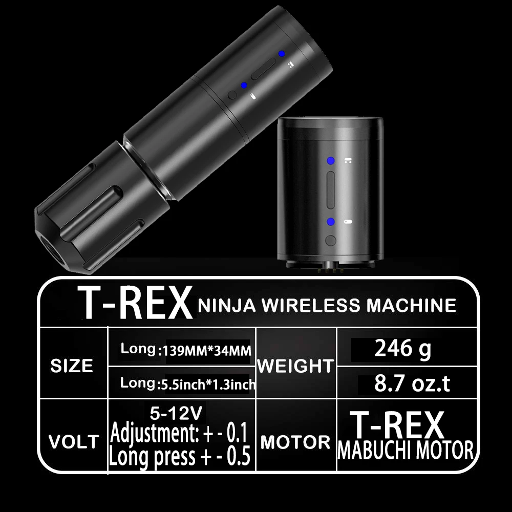 Top Trends: T-Rex NINJA RS Portable Wireless Tattoo Machine Pen Battery Capacity 800mah Running Time 5 Hours For Artist Body Shoppable Styles - Image 2