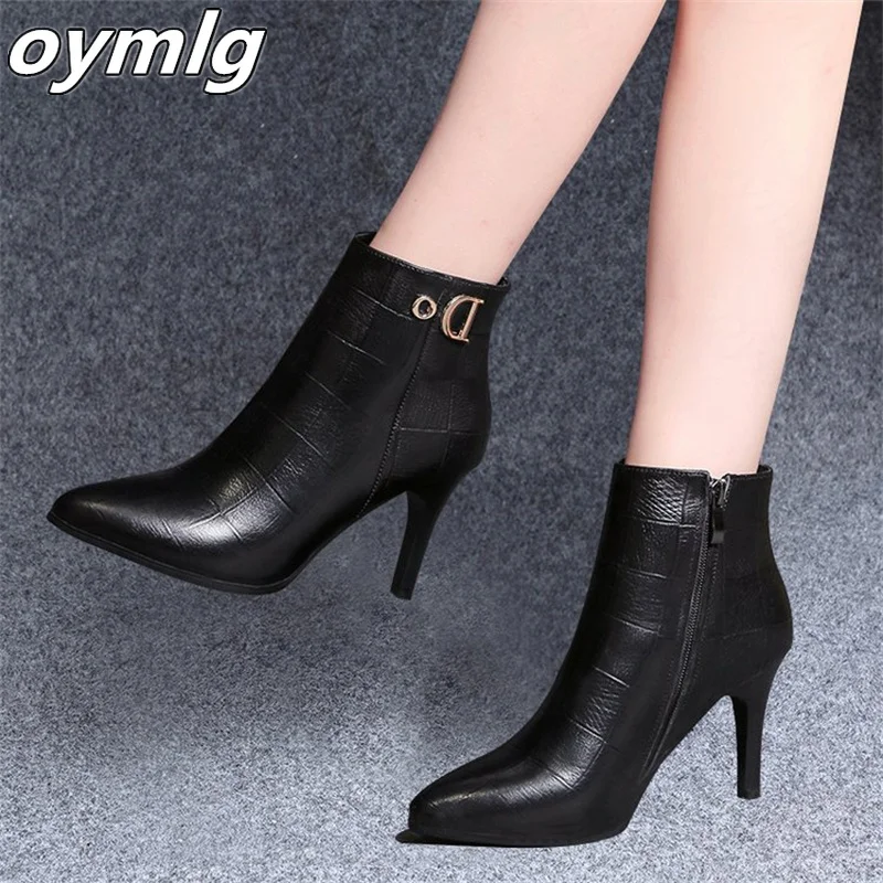 Top Trends: Pointed Toe Stiletto Boots Women's Small Heels Medium Heels High Heels New Autumn Winter Single Boots Fashion Women's Short Boot Shoppable Styles