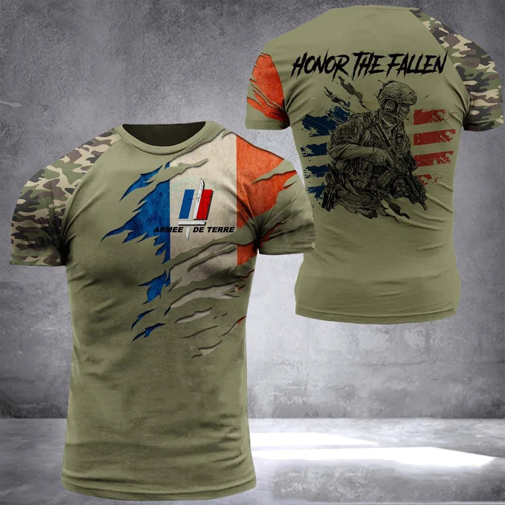 Top Trends: 2022 New Summer ARMY-VETERAN 3d Printed T Shirt For Men French Soldier Field Veterans Camouflage Commando Tees Short Sleeve Tops Shoppable Styles