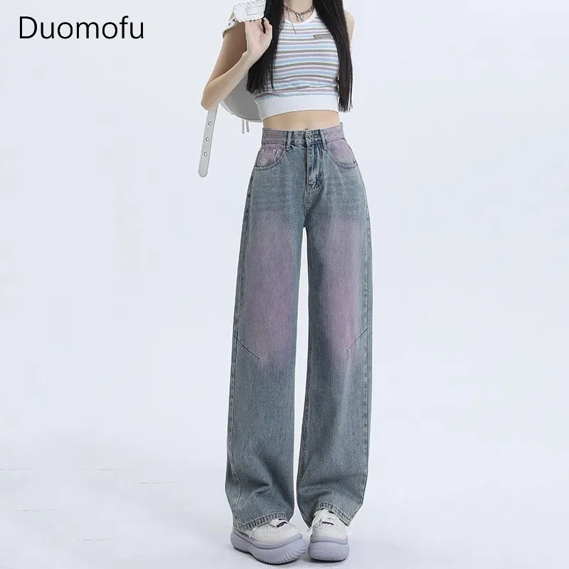 Top Trends: Duomofu American Street Vintage Basic Straight Women Jeans Summer Chic High Waist Slim Simple Casual Fashion Loose Female Jeans Shoppable Styles