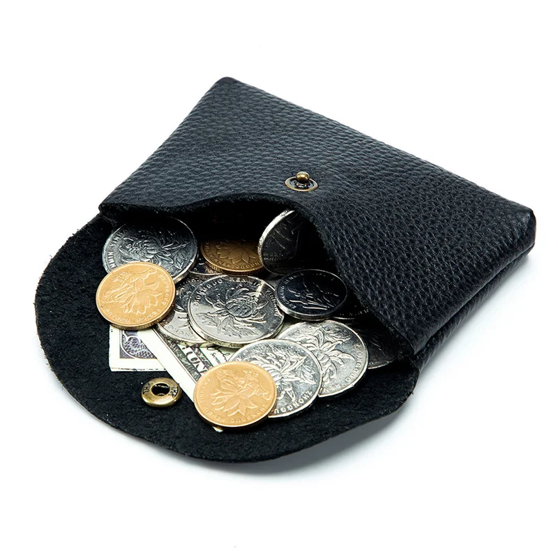 Top Trends: Men&#039;s Cowhide Leather Small Coin Purse Fashion Wallets Mini Purses High Quality Female Clutch Money Pocket Buckle Soft Bag Shoppable Styles