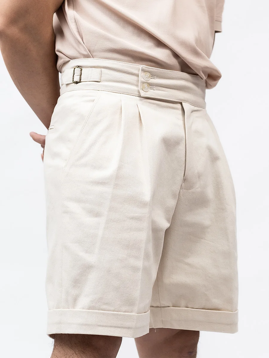 Top Trends: Spring And Summer Italian Retro Naples Buckle Casual Pants Men&#039;s Retro Five-point Shorts Double Pleated Straight Loose Pants Shoppable Styles