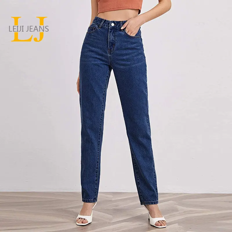 Top Trends: Plus Size Straight Women's Jeans Curve Size Bleached Vintage Mid Waist Full Length Loose Boyfriend Jean Stretch Jeans For Woman Shoppable Styles