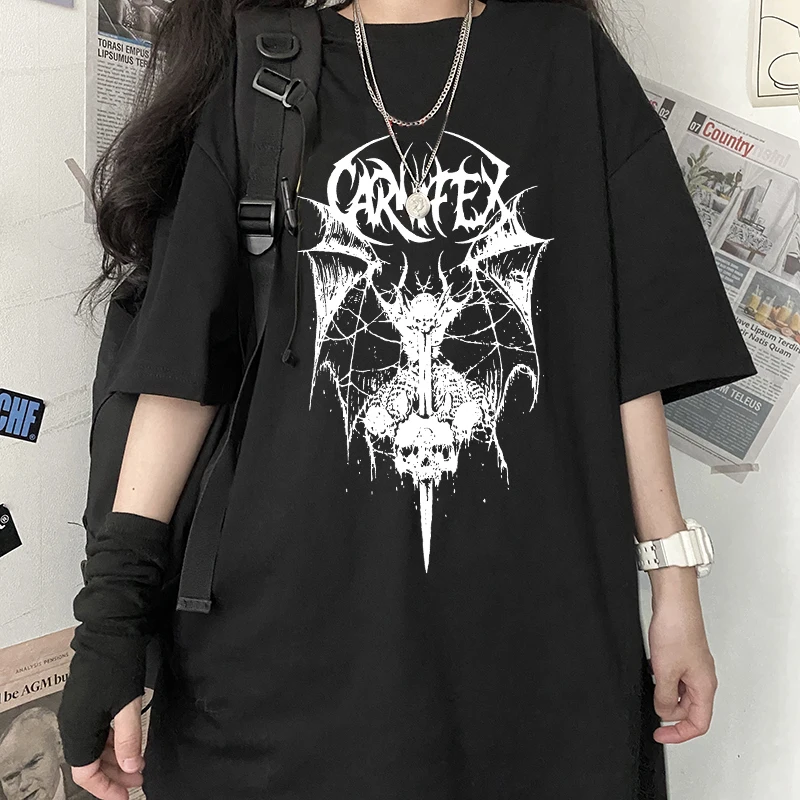 Top Trends: Goth Y2k Clothes Hip Hop T-shirt For Women Kawaii Clothing Anime Women&#039;s T Shirt Darkness Printed Tees Skull Crop Top Tshirts Shoppable Styles