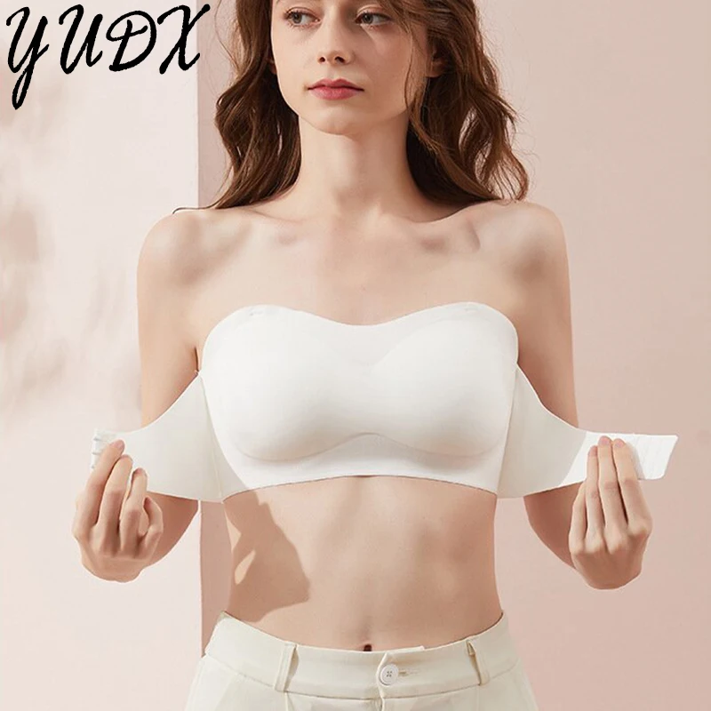 Top Trends: Strapless Bra Large Size Push Up Bra Thin Section Lace Non-Slip Underwear Invisible Bra Lift Beautiful Back Female Lingerie Shoppable Styles