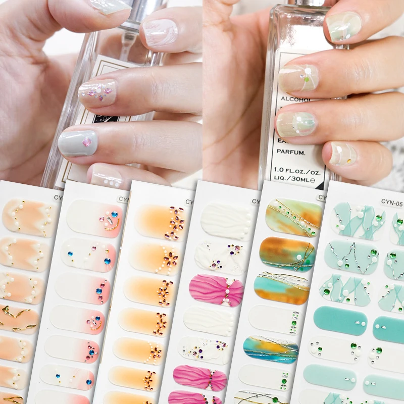 Top Trends: Colorful Nail Polish Strips Self-Adhesive Art Design Sticker Full Cover Gel Wraps Stickers For Women Decals Decoration Sliders Shoppable Styles