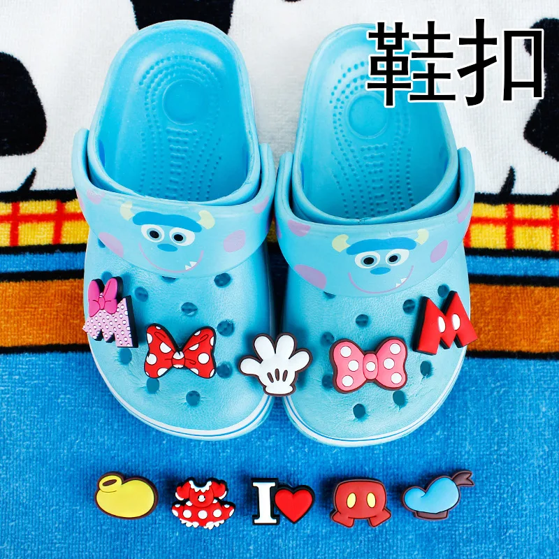 Top Trends: Disney Mickey Mouse Pants Gloves Cartoon Figure Clothes Shoe Buckle Single Sale Wholesale Anime Croc Charms Accessories Kid Gift Shoppable Styles