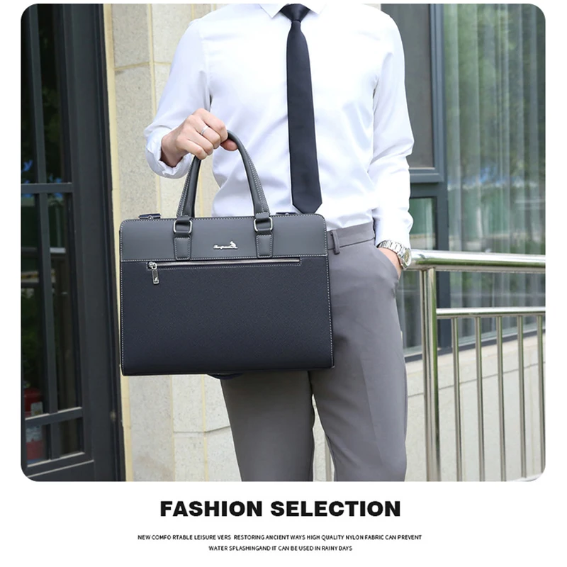 Top Trends: Male Briefcase PU Leather Bag Men Laptop Executive Designer Handbag Shoulder Business Male Messenger Bag Portfolio For Document Shoppable Styles