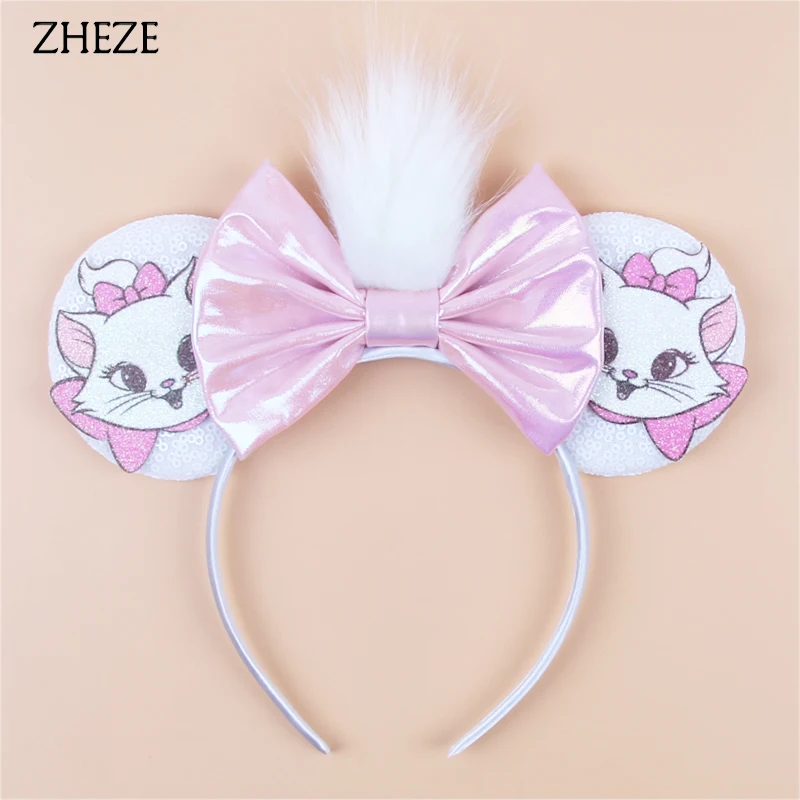 Top Trends: 2023 Cute Disney Cartoon Series Ears Headband For Girls Sequins Bow Birthday Party Hairband Festival Cosplay Hair Accessories Shoppable Styles