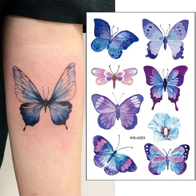 Top Trends: Butterfly Temporary Tattoos Stickers 3D Colorful Waterproof Body Art Fake Tattoos Kids Women Hand Neck Wrist Art Tatoo Sticker Shoppable Styles