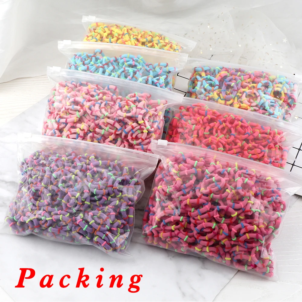 Top Trends: 50 / 100Pcs / Lot Children Hair Bands Accessories Girl Candy Color Hair Ties Colorful Simple Rubber Band Ponytail Elastic Scrunchies Shoppable Styles - Image 2