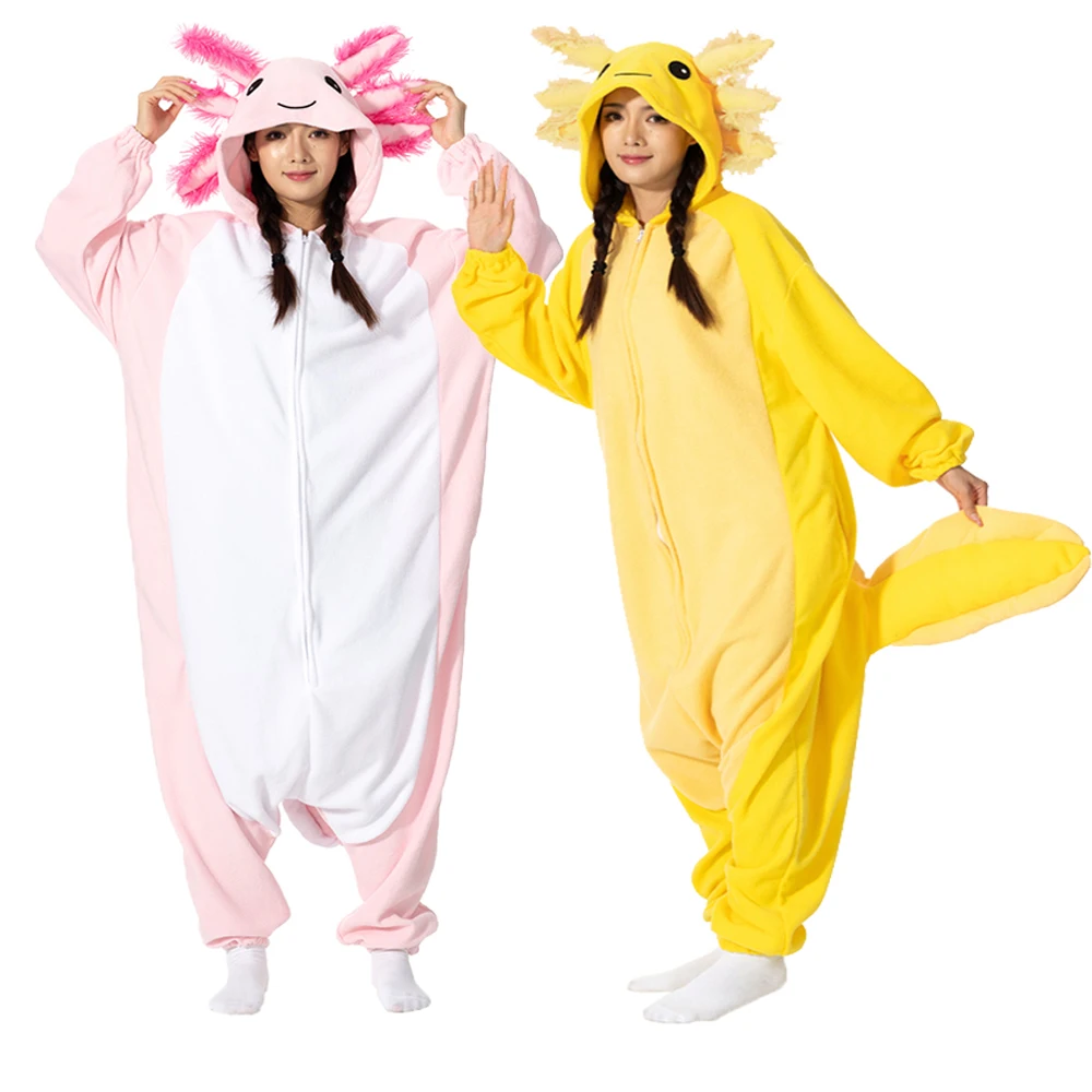 Top Trends: Adult Halloween Onesie Cartoon Axolotl Pajamas For Women Animal Kigurumi Pyjamas Homewear Cosplay Party Costume Shoppable Styles