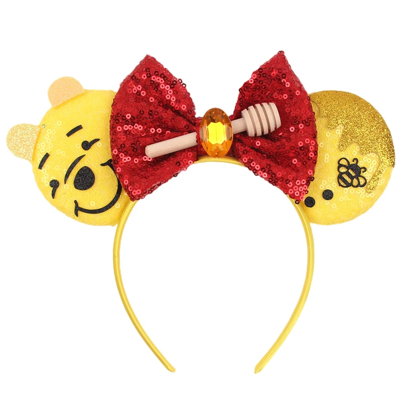 Top Trends: Winnie The Pooh Disney Ears Headband Hot Cartoon Character Mickey Mouse Hairband Girls Cosplay Party New Kids Hair Accessories Shoppable Styles