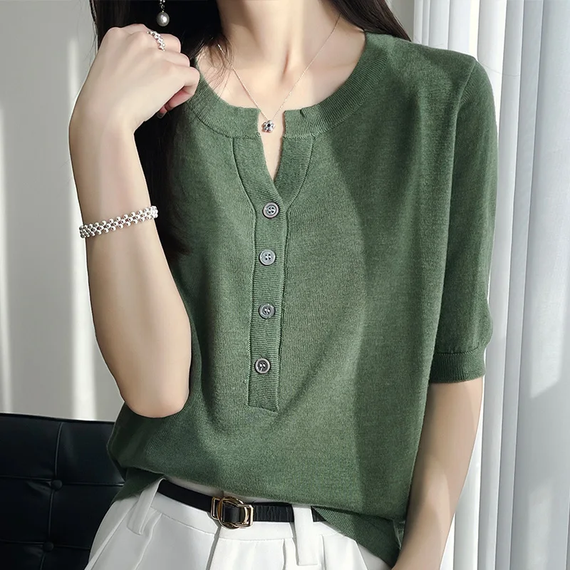 Top Trends: 2023 New Summer Fashion Cashmere Short Sleeve Sweater Women Knitted Short Sleeve Women Cashmere Sweater Shoppable Styles