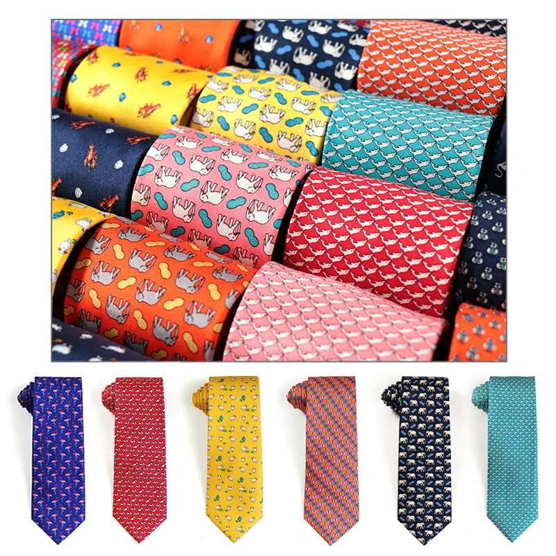 Top Trends: Tailor Smith 100% Silk Ties For Men Handmade Necktie With Animal Pattern Tie Father&#039;s Day Birthday Gift Tie Shoppable Styles