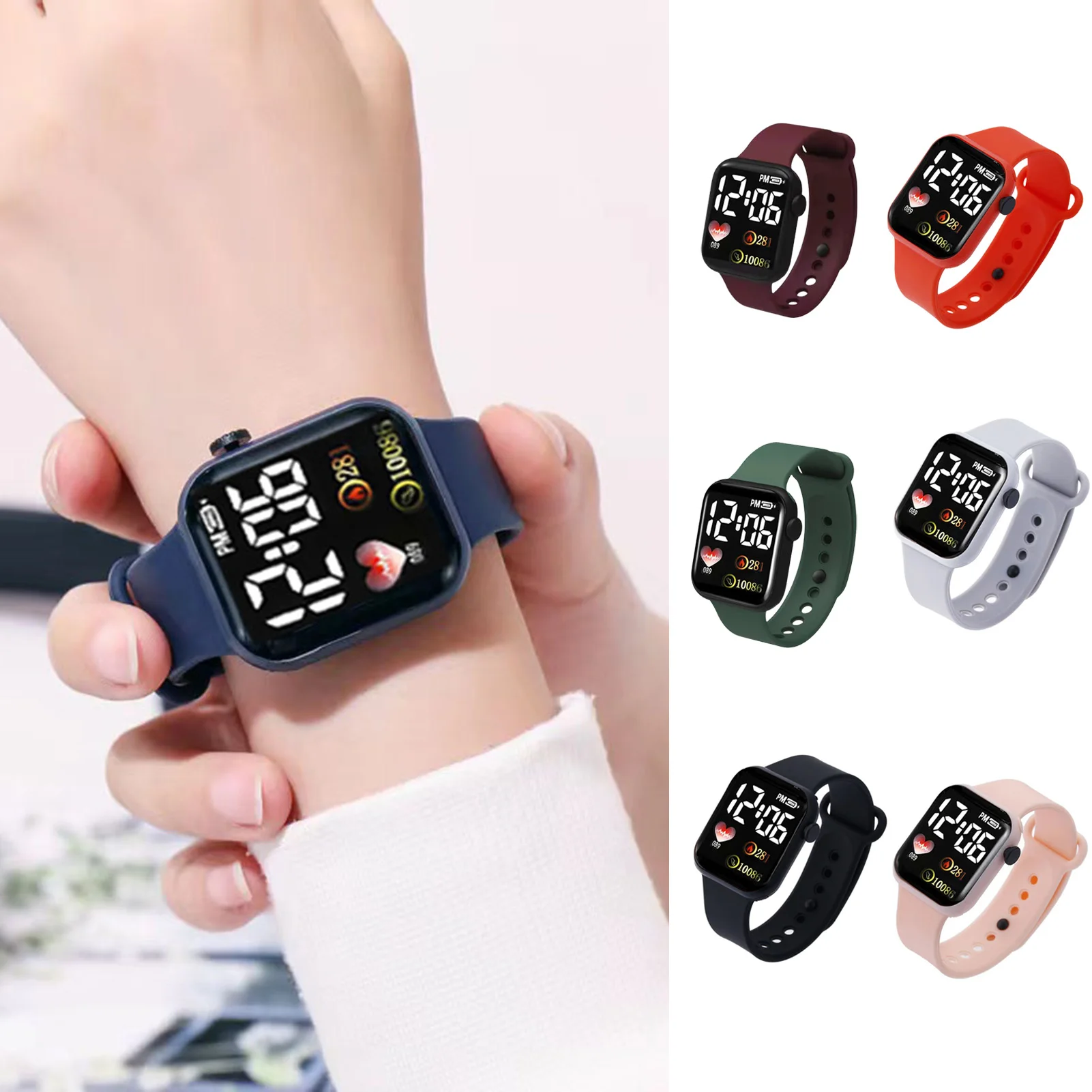 Top Trends: Men Women Watch Led Digital Sports Watch For Kids Boys Girls Square Big Dial Waterproof Silicone Men&#039;s Electronic Wristwatch Shoppable Styles