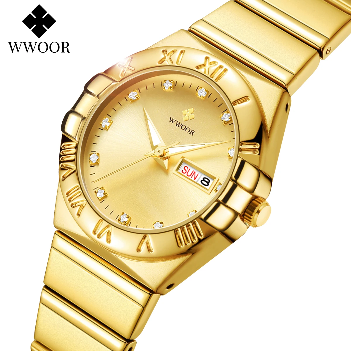 Top Trends: WWOOR New Women Watches Top Luxury Brand Fashion Stainless Steel Quartz Watch Ladies Waterproof Elegant Clock Relogio Feminino Shoppable Styles