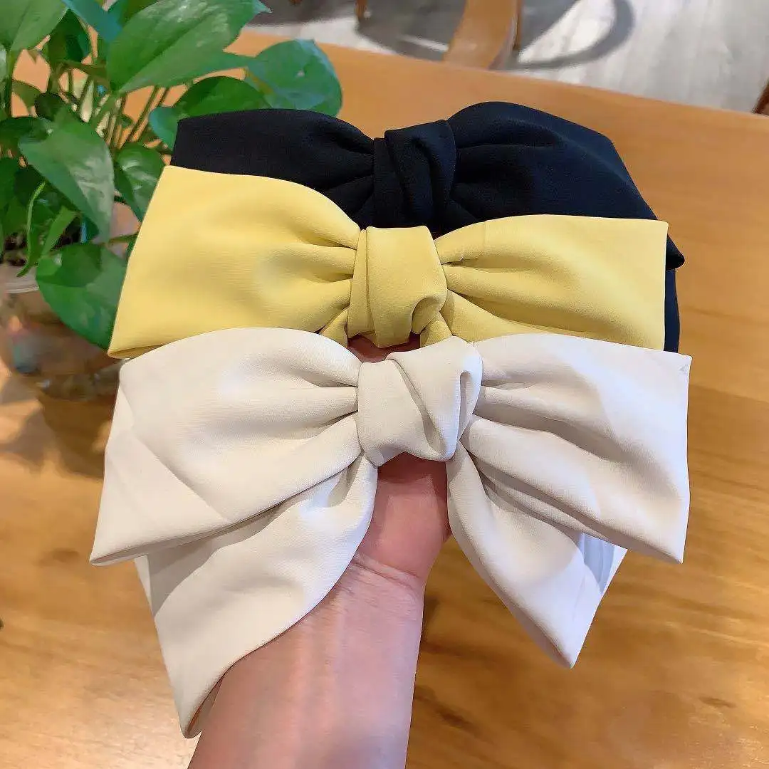 Top Trends: Candy Bow Spring Clip Hair Clip Satin Solid Barrette Bow Hairpin Temperament Girl Top Clip Female Elegant Drape Hair Accessoreis Shoppable Styles - Image 3