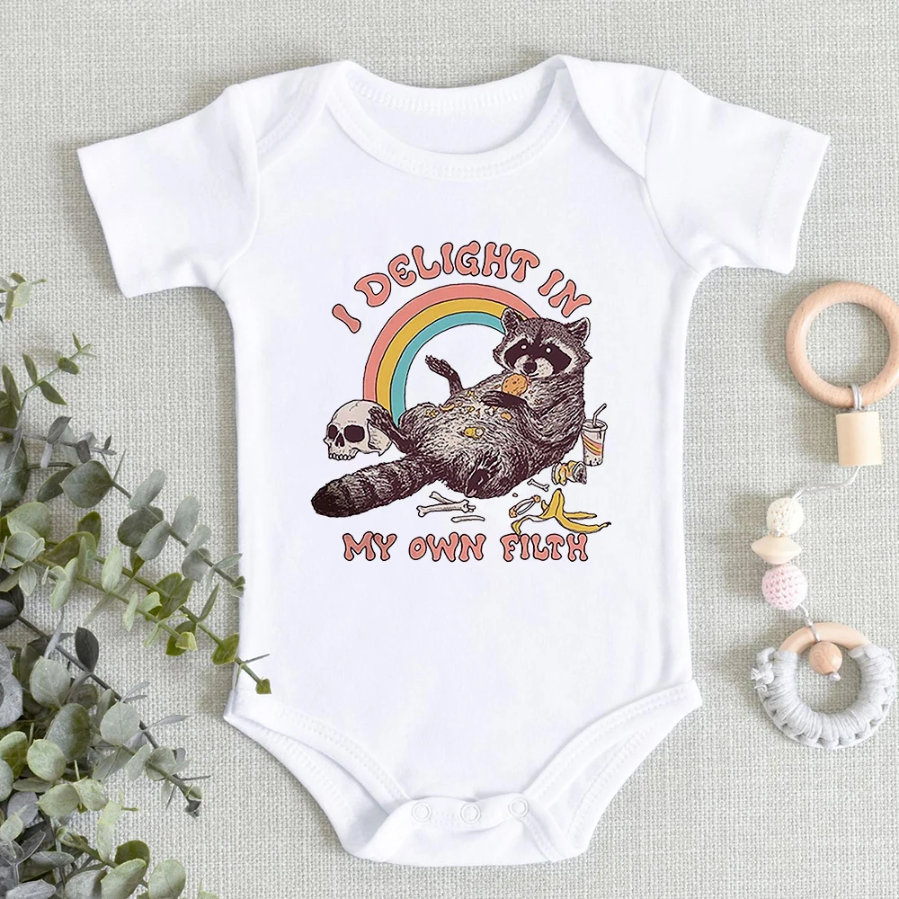 Top Trends: I Delight In My Own Filth Funny Newbotn Baby Clothes 0-3 Month Infant Onesies Humor Animal Print Harajuku Vetement Bebe Garcon Shoppable Styles