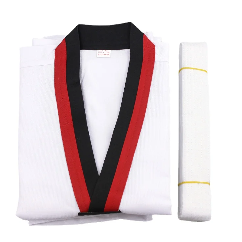 Top Trends: New Long Sleeve Gi Uniform TKD Costumes Clothing White Taekwondo Uniforms WTF Karate Judo Dobok Clothes Children Adult Unisex Shoppable Styles