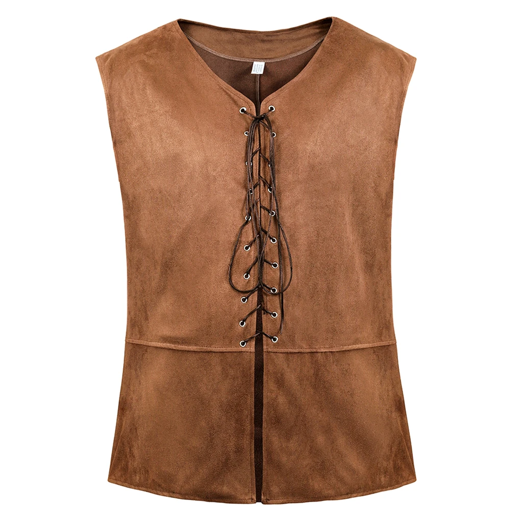 Top Trends: Steampunk Vikings Adult Pirate Vest Plus Size Men Costume Carnval Medieval Renaissance Gothic Sleeveless Vest Shoppable Styles