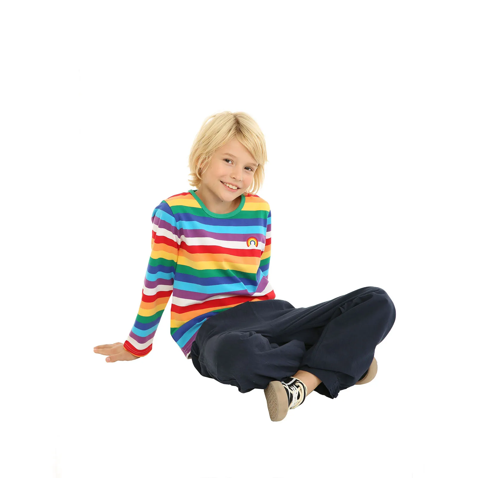 Top Trends: Mudkingdom Kids Rainbow T-Shirts Cute Stripe Boys Tee Shirts Girls Tshirts Long Sleeve Cotton Sweatshirt Pullovers Tops Clothes Shoppable Styles - Image 4