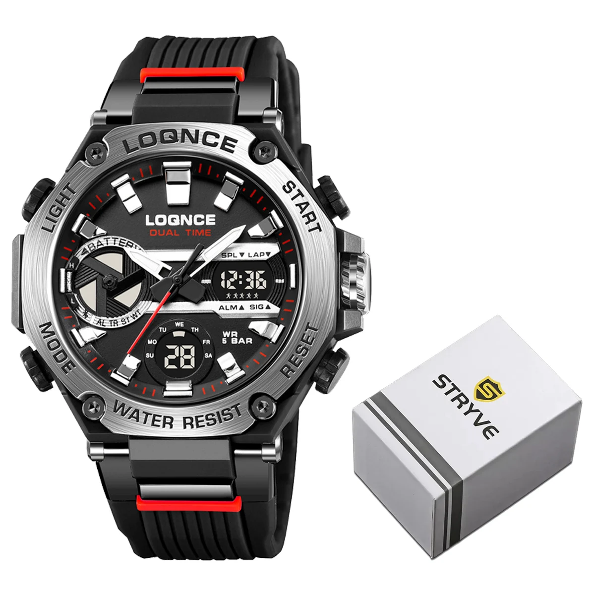 Top Trends: 2023 New LOQNCE Watch 98001 With Box High Quality Digital-Analog Movement Men&#039;s Watches Popular Waterproof Watches Sports Style Shoppable Styles