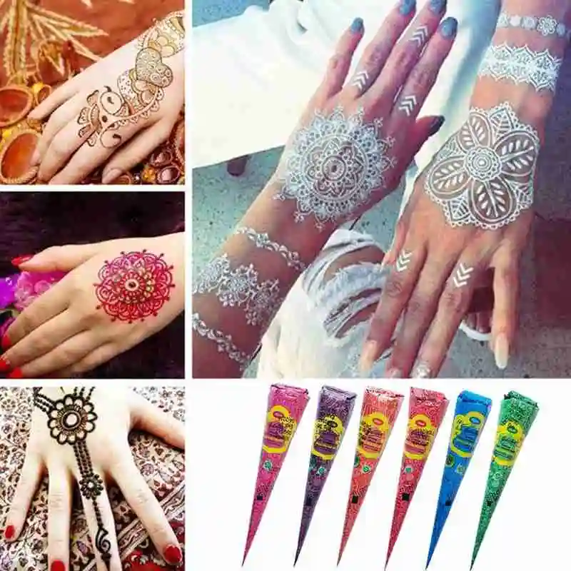 Top Trends: New Henna Tattoo Paste Henna Indian Temporary Tattoo Sticker Paint 25g Body Tattoo Color Art Juice Painting Cream Paste Shoppable Styles - Image 6