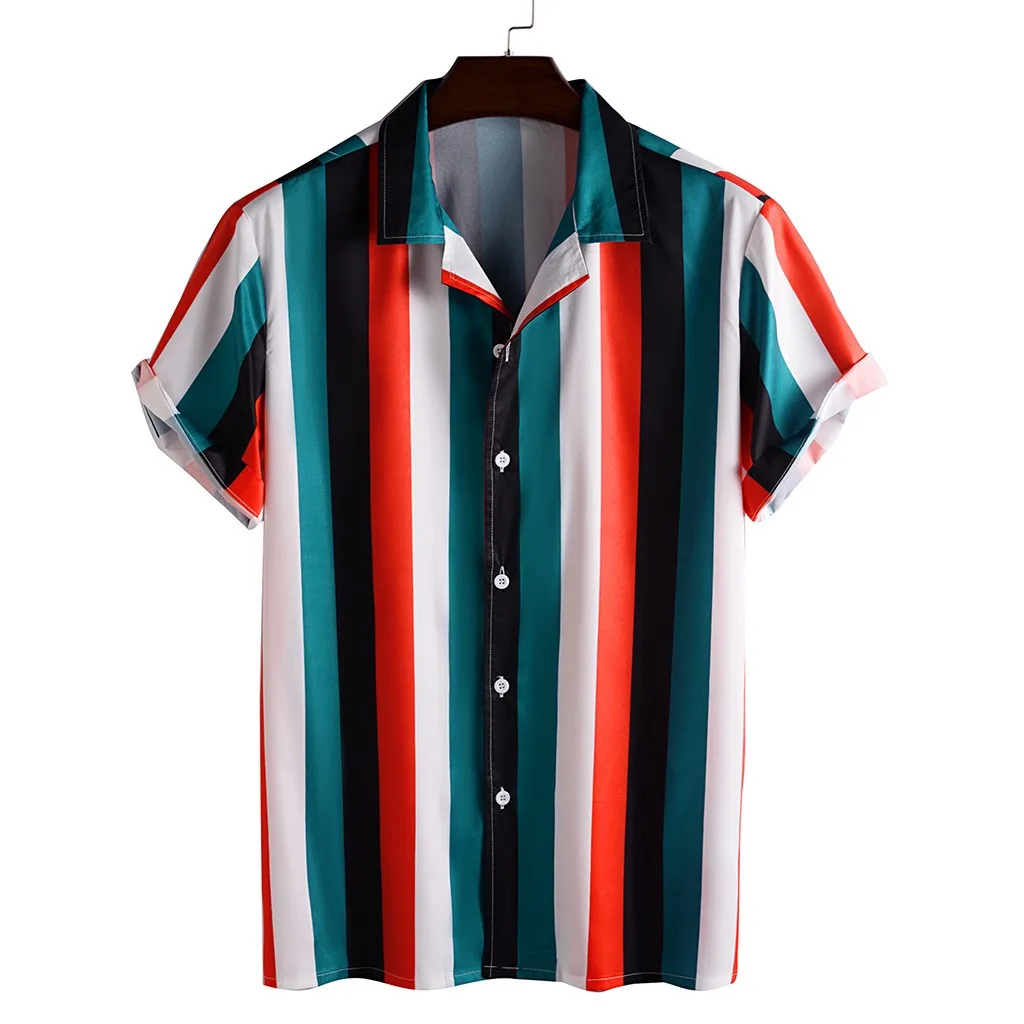 Top Trends: Shirt For Men 3D Striped Printed Casual Fashion Sand Tops Summer Oversized Clothes Streetwear Gothic Men's Hawaiian Shirts 5XL Shoppable Styles