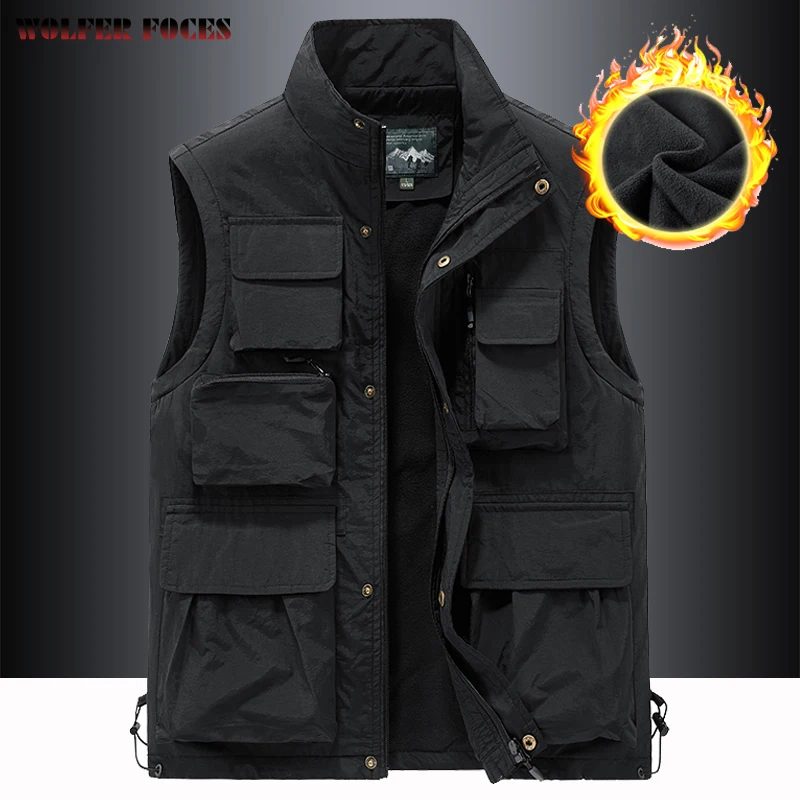 Top Trends: Men's Waistcoat Camping Jackets Sports Zip Heated Vest Outdoors Male Coat Clothing Vests Winter Tactical Work Sleeveless Jacket Shoppable Styles