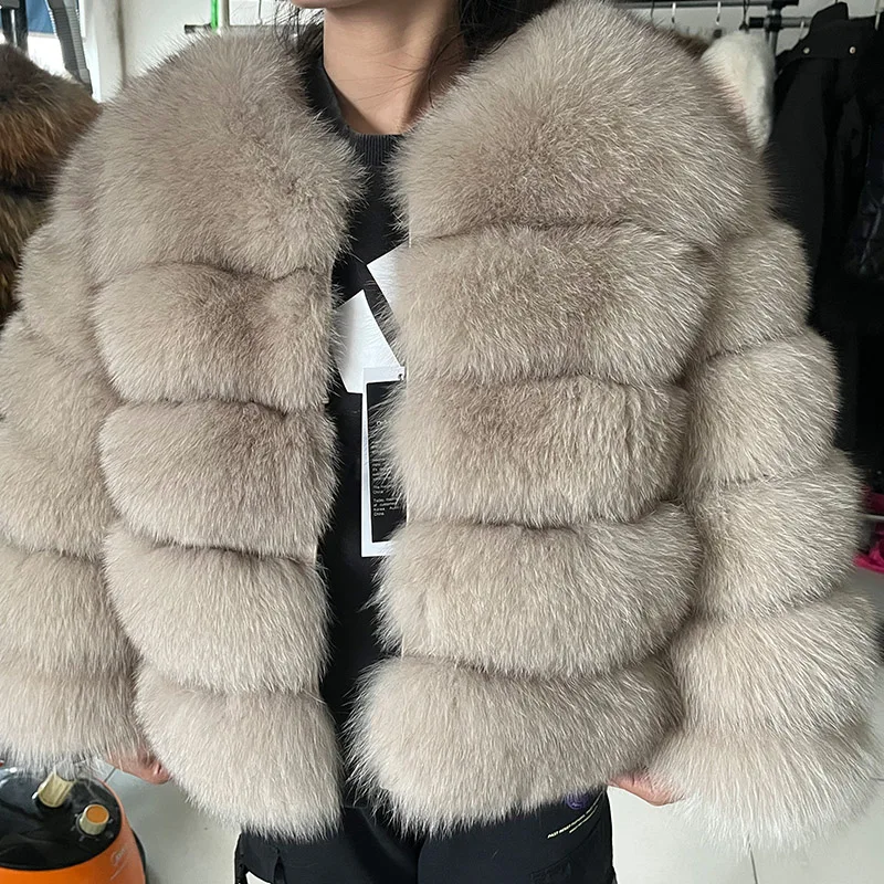 Top Trends: MAOMAOKONG 2023 Furry Natural Fox Raccoon Real Fur Coat Women Jacket Luxury Winter Parka Vest Female Leather Clothes Brown Beige Shoppable Styles