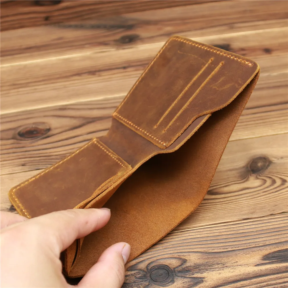 Top Trends: Top Genuine Leather Men's Wallet Retro Driving Licence Wallets For Men Durable Leather Portfel Male Cartera Hombre Purse For Men Shoppable Styles - Image 5