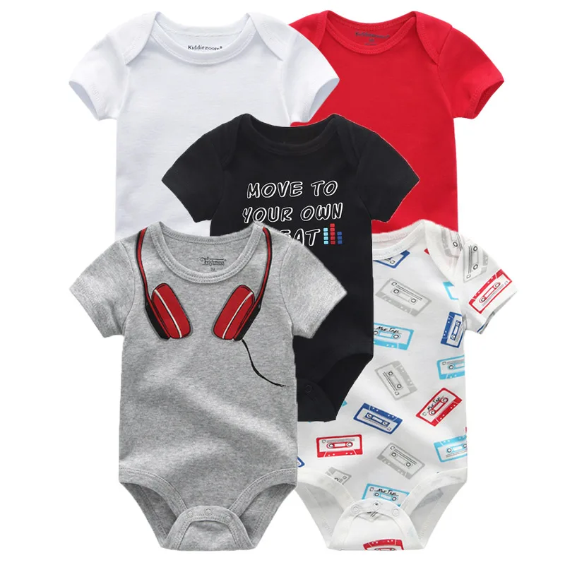 Top Trends: Fashion Baby Boy Girl Bodysuits 5 Pcs / Lot Bebe Cotton Soft Onesies Clothes Newborn Short Sleeve Clothing Shoppable Styles