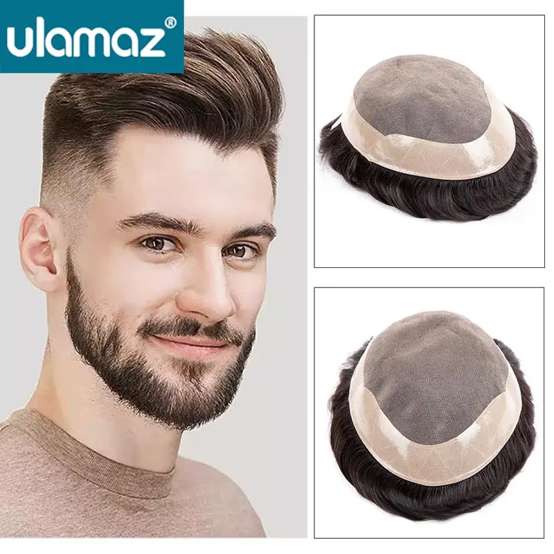 Top Trends: Capillary Male Hair Prosthesis Mono Toupee Hair Men Durable Man Wig Natural Human Hair Wig For Men Breathable Mens Hair System Shoppable Styles