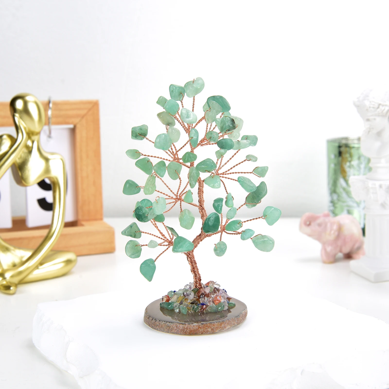 Top Trends: Lucky Crystal Tree Random Stone Base Natural Green Aventurine Money Tree For Positive Energy Crystal Tree Home Office Decoration Shoppable Styles