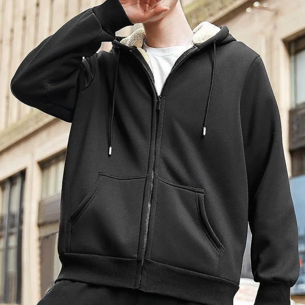 Top Trends: Men Soft Coat Cozy Hooded Men&#039;s Winter Coat Thick Plush Drawstring Closure Long Sleeve Cardigan Warm Stylish Outerwear Loose Fit Shoppable Styles