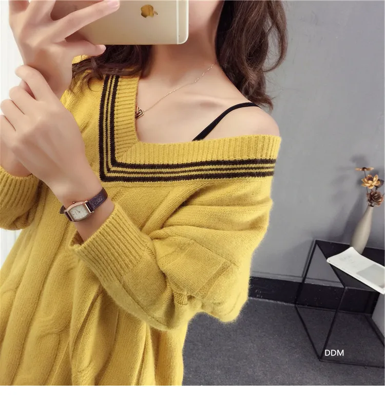 Top Trends: Women's Wool Twist Pullover Knitted Sweater Solid Casual Jumper Fall 2023 Winter Vintage V-Neck Long Sleeve Top Shoppable Styles - Image 2